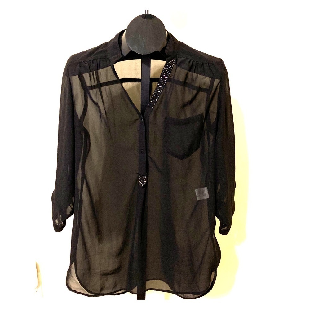 Truth Sheer Blouse With Sequins